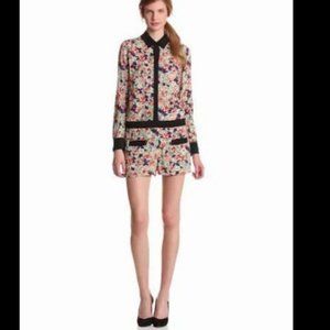 BCBGeneration Size 6 Floral Print Romper Shorts Back Cutout
